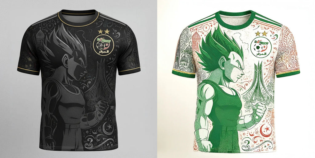 🎁 Pack Exclusif 2 Maillots Vegeta x Algérie – Édition Limitée 🇩🇿