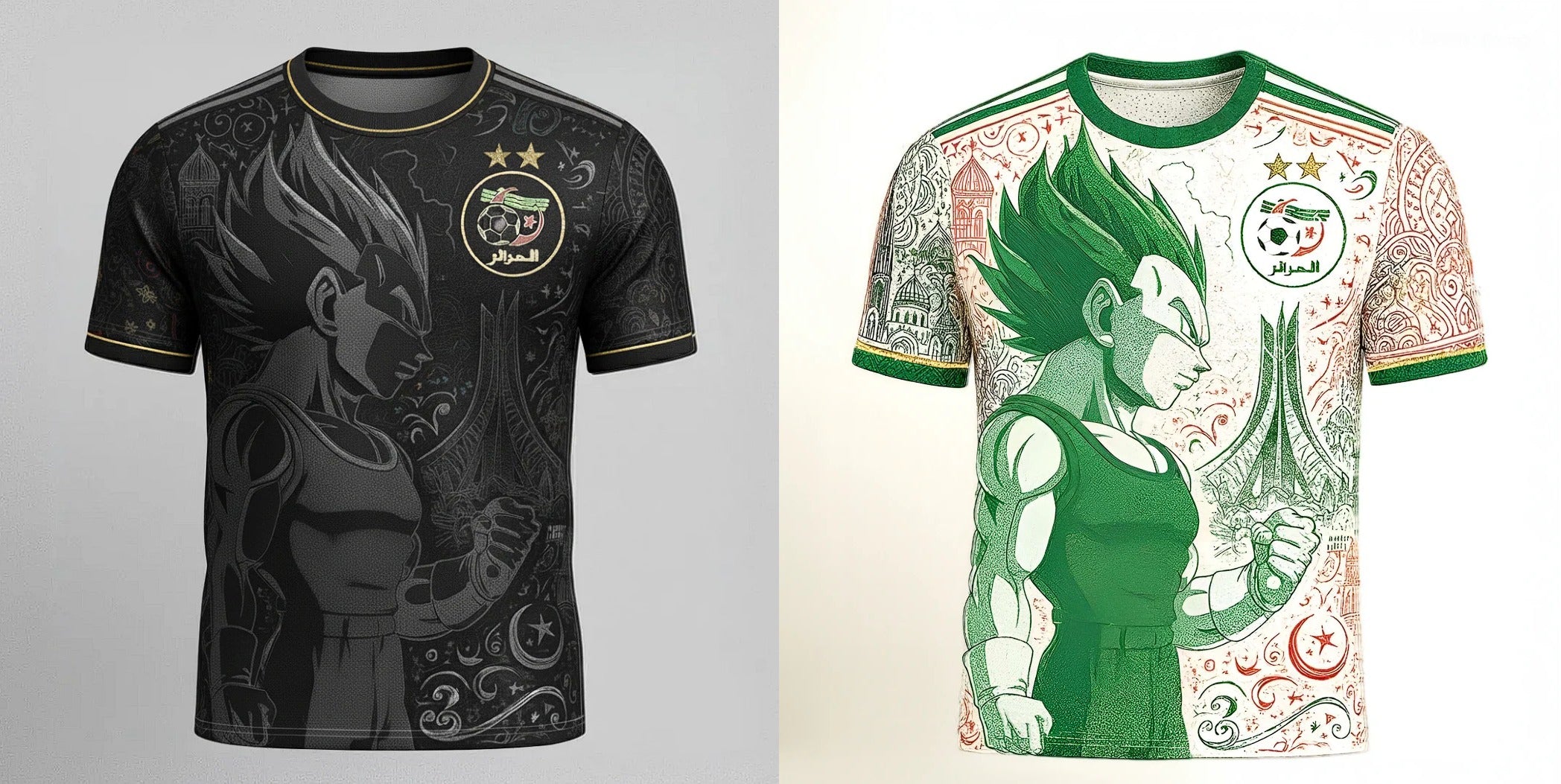 🎁 Pack Exclusif 2 Maillots Vegeta x Algérie – Édition Limitée 🇩🇿