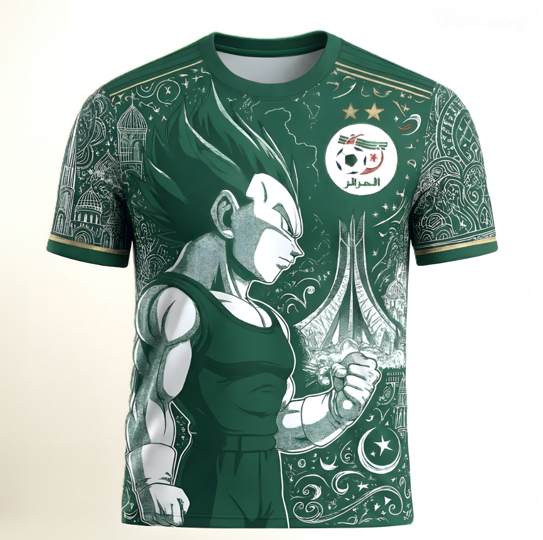 🟢 Maillot Vert Édition Spéciale – Vegeta x Algérie 🇩🇿